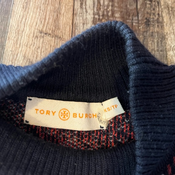 Tory Burch Intarsia Floral Heavy Wool Blend Sweater Size XS - Picture 4 of 6